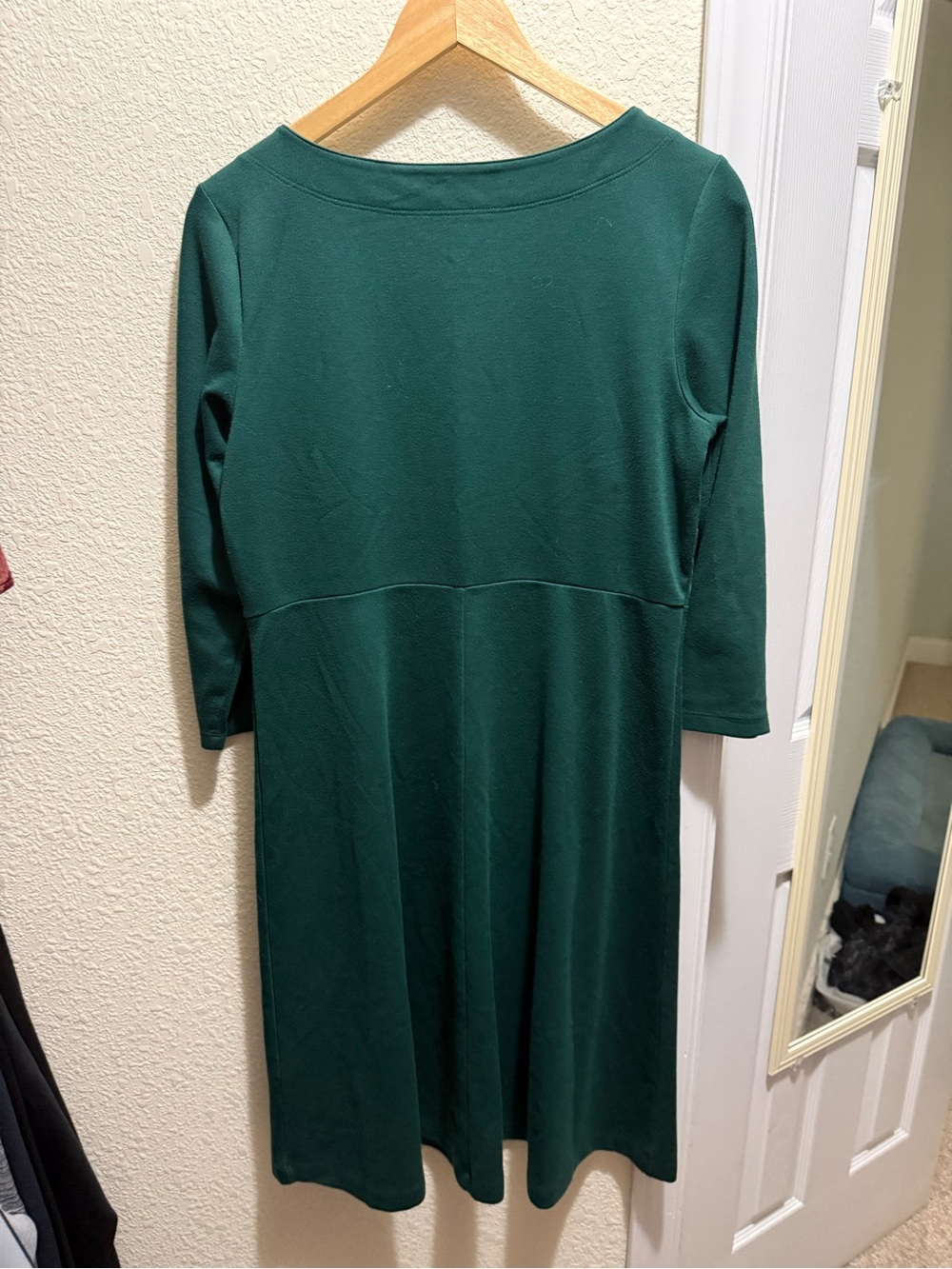 Lands' End Forest Green Fit-and-Flare Dress - Picture 2 of 2